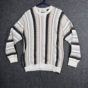 Vintage Hollister‎ Coogi Style Geometric Knit Crewneck Pullover  Sweater Sz L